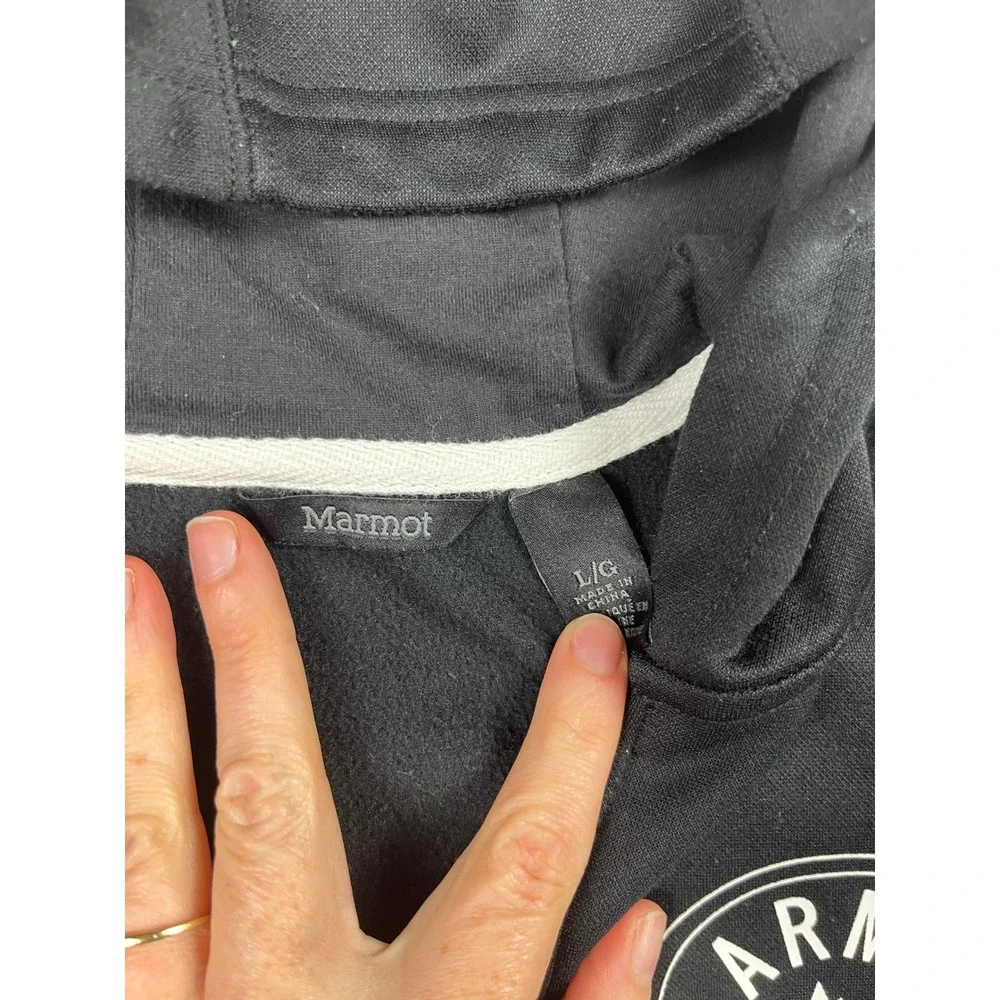 Marmot‎ Kids Black Full Zip Hoodie Mountain Graphic Logo Sweatshirt Large L/G